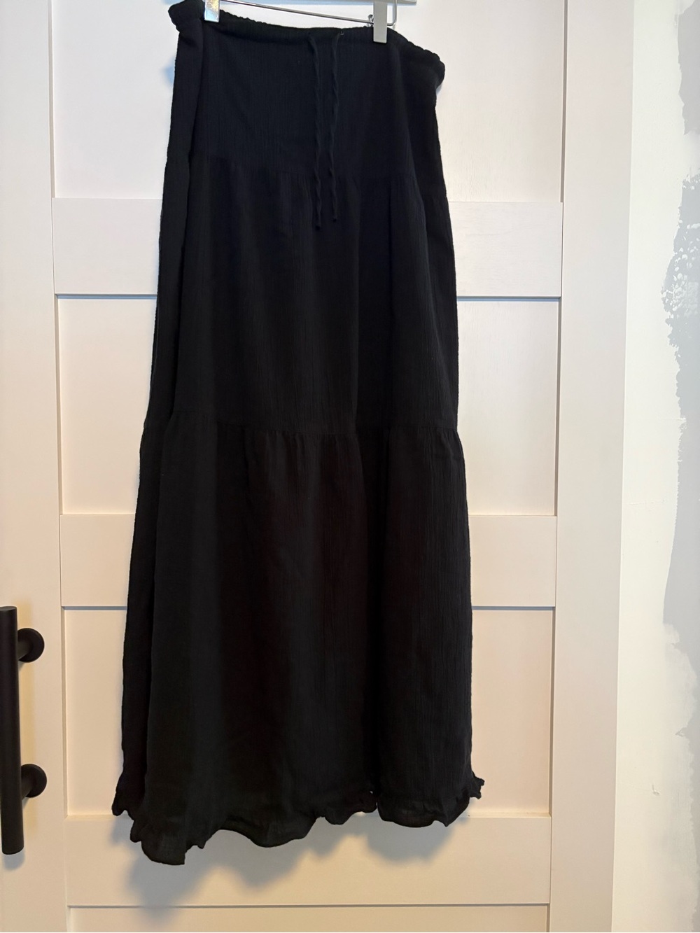 Black Tiered Maxi Skirt - Women